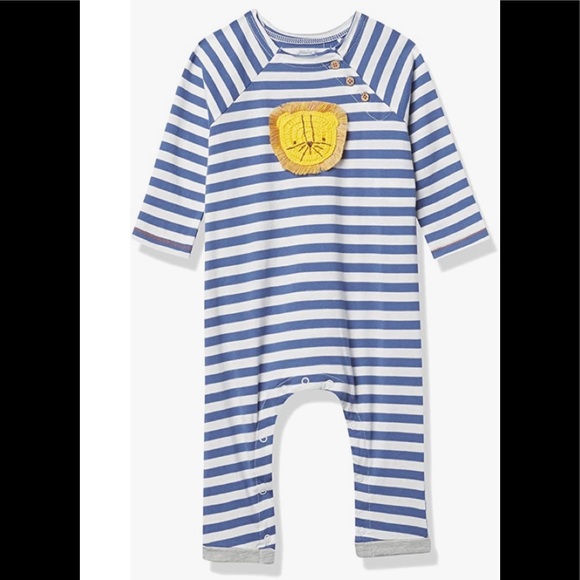 NWT MudPie Crochet Lion Romper 9-12m - Picture 1 of 3